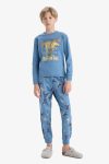Boys' Dinosaur Print Long Sleeve Pajama Set