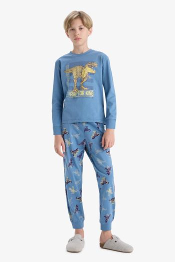 Boys' Dinosaur Print Long Sleeve Pajama Set