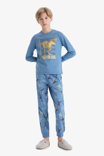 Boys' Dinosaur Print Long Sleeve Pajama Set
