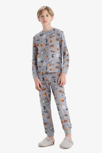 Boys' Printed Long Sleeve Pajama Set