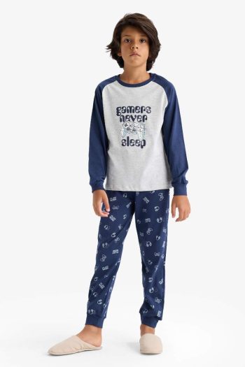 Boys' Printed Long Sleeve Pajama Set