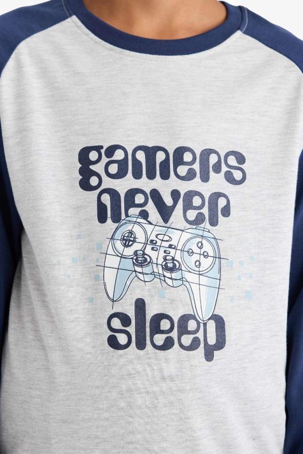 Boys' Printed Long Sleeve Pajama Set