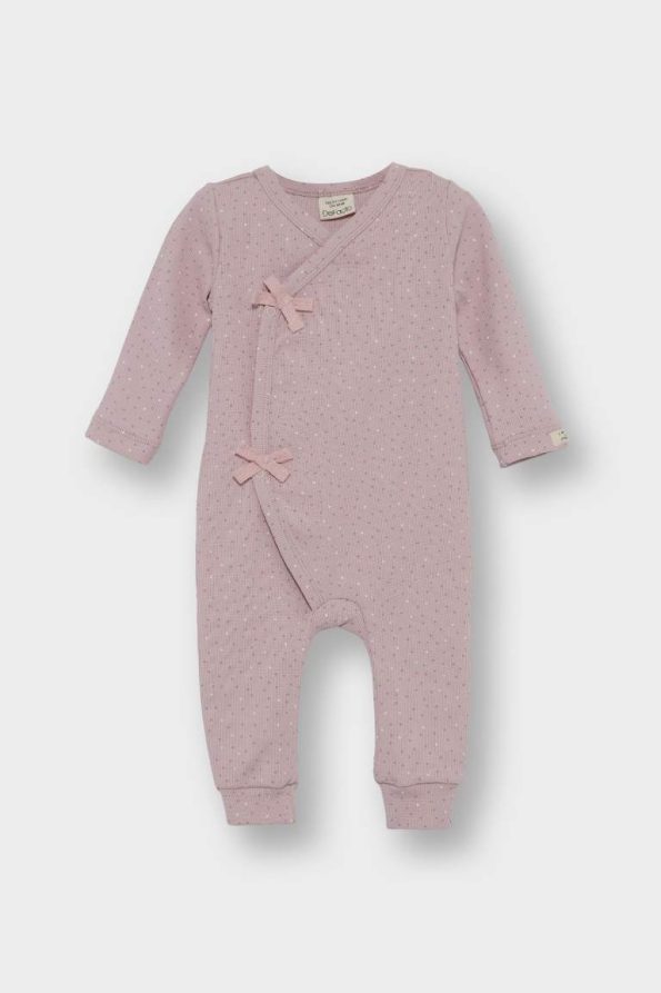 Newborn Baby Girl Polka Dot Ribbed Long Sleeve Bodysuit