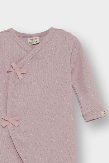 Newborn Baby Girl Polka Dot Ribbed Long Sleeve Bodysuit