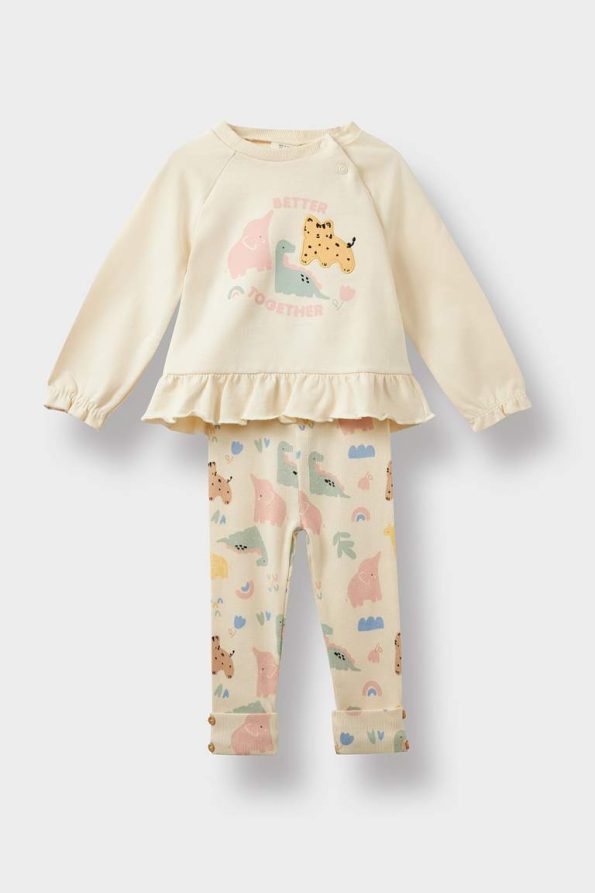 Girls' Baby 2-Piece Set Printed Sweatshirt Leggings