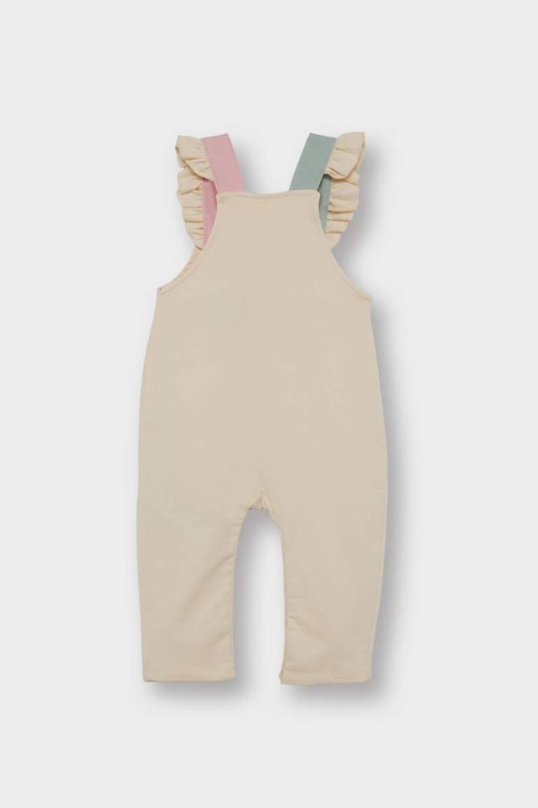 Girls' Baby 2-Piece Set with Dinosaur Print Long Sleeve T-Shirt and Overalls