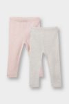 Girls' Ribbed Jersey Leggings - Set of 2