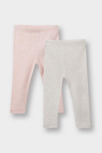 Girls' Ribbed Jersey Leggings - Set of 2