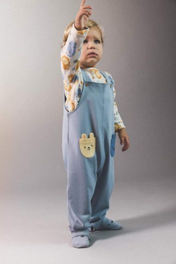 Boys' Safari Print Long Sleeve T-Shirt and Overall Set