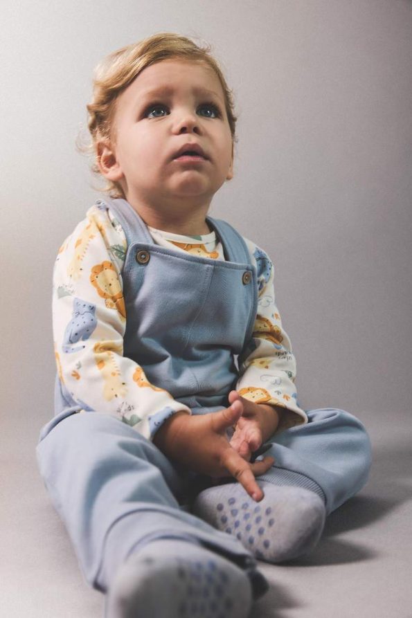 Boys' Safari Print Long Sleeve T-Shirt and Overall Set