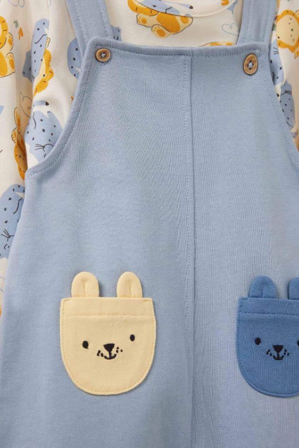 Boys' Safari Print Long Sleeve T-Shirt and Overall Set