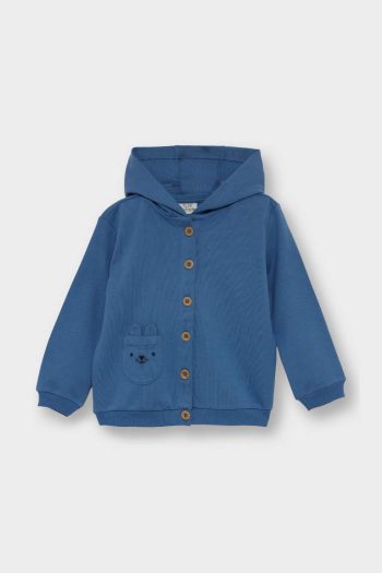 Boys' 3-Piece Hoodie Cardigan Set with Long Sleeve Printed T-Shirt and Striped Bottoms