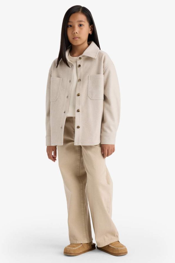 Girls' Long Sleeve Snap Button Shirt Jacket