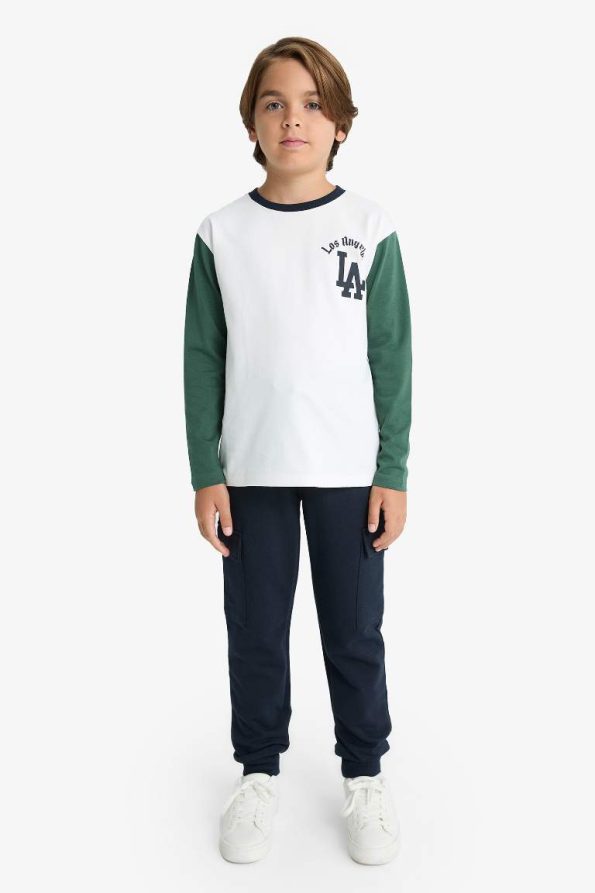 Boys' 2-Piece Set with Printed Long Sleeve T-Shirt and Sweatpants