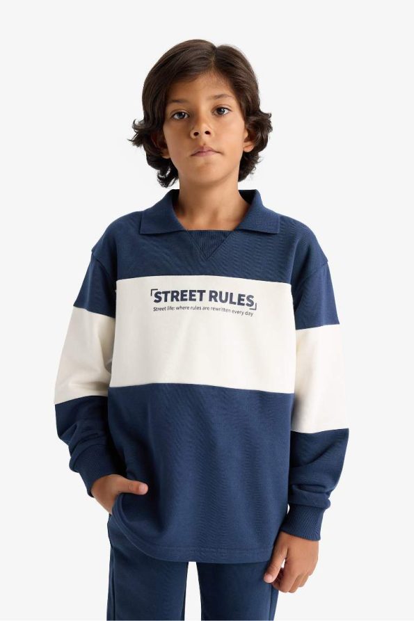 Boys' Color Block Sweatshirt and Jogger Set