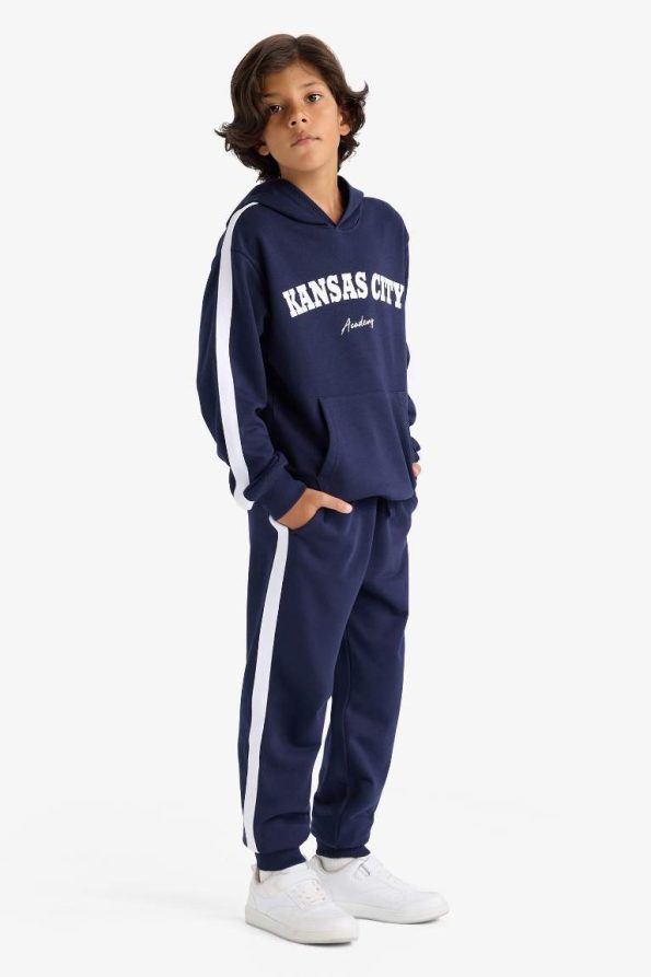 Boys' 2-Piece Set Hooded Printed Sweatshirt and Jogger Pants