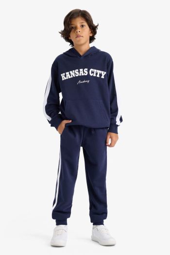 Boys' 2-Piece Set Hooded Printed Sweatshirt and Jogger Pants
