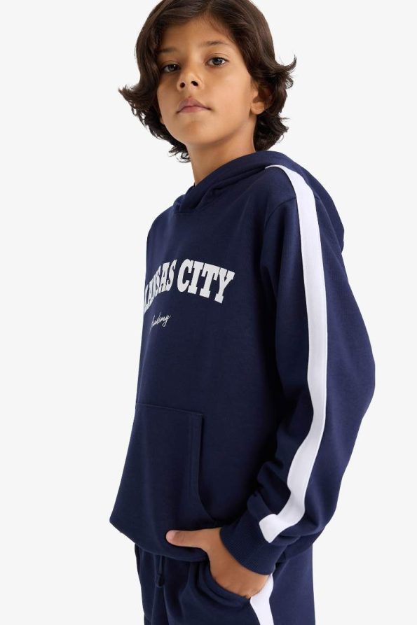 Boys' 2-Piece Set Hooded Printed Sweatshirt and Jogger Pants