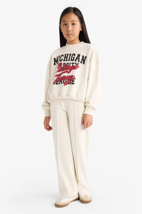 Girls' 2-Piece Printed Sweatshirt and Jogger Set