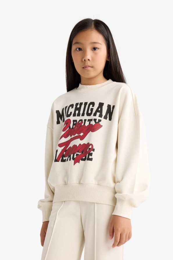 Girls' 2-Piece Printed Sweatshirt and Jogger Set
