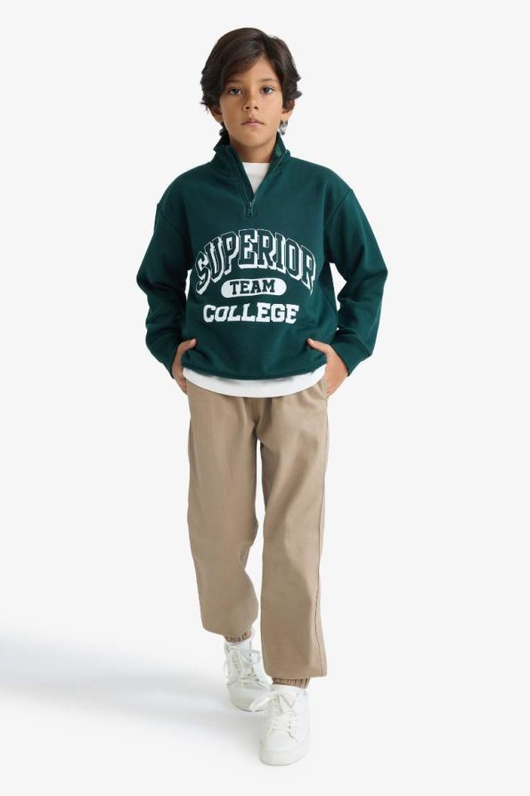 Boys' Zip-Up Printed School Sweatshirt