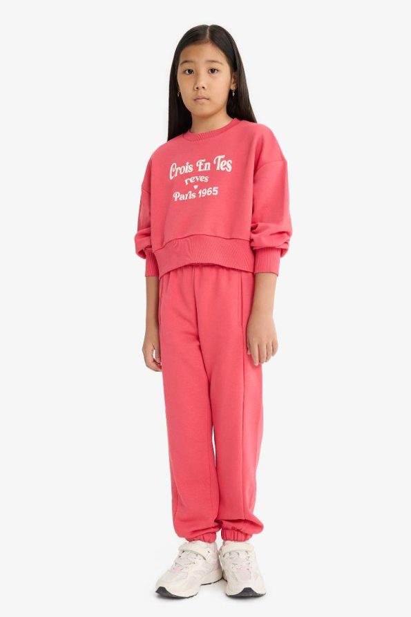 Girls' 2-Piece Printed Sweatshirt and Jogger Set