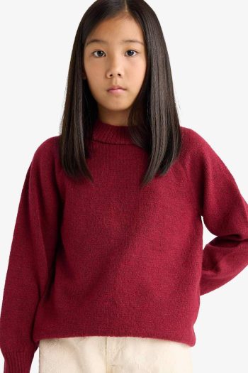 Girls' Crew Neck Knit Sweater