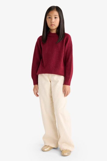 Girls' Crew Neck Knit Sweater