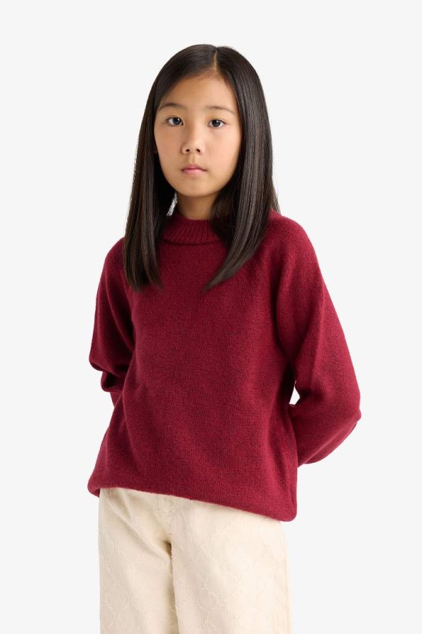 Girls' Crew Neck Knit Sweater