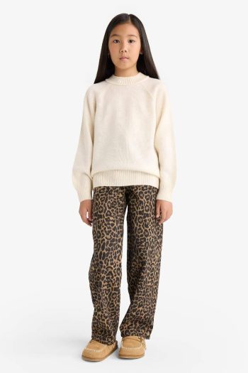 Girls' Round Neck Knitted Sweater