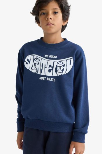 Boys' Printed Crew Neck Sweatshirt