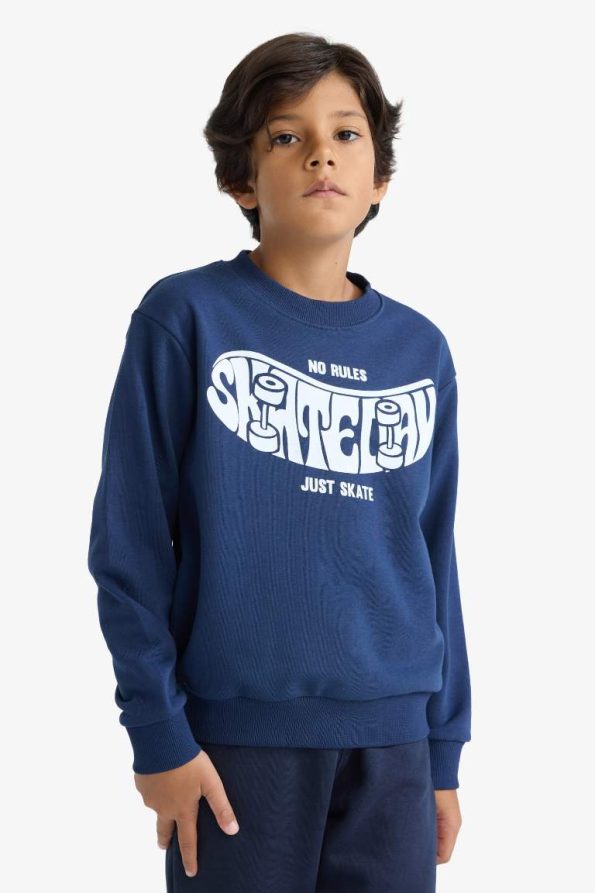 Boys' Printed Crew Neck Sweatshirt