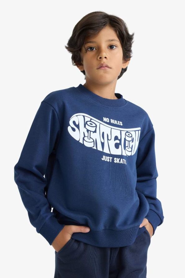 Boys' Printed Crew Neck Sweatshirt