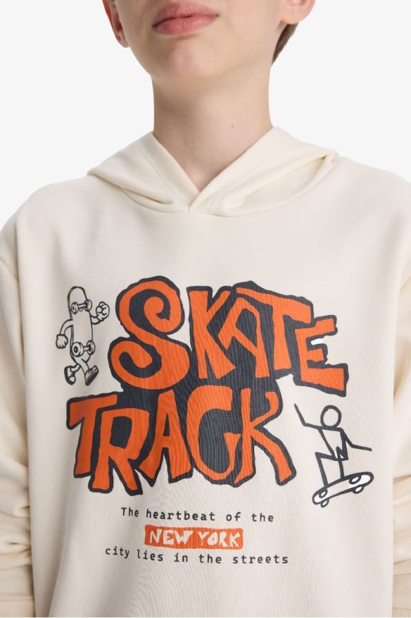 Boys' Hooded Printed Sweatshirt
