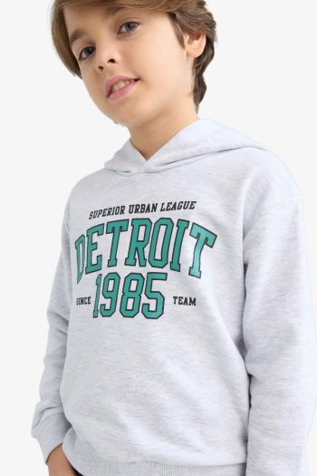 Boys' Hooded Printed Sweatshirt
