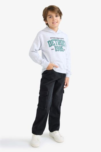 Boys' Hooded Printed Sweatshirt
