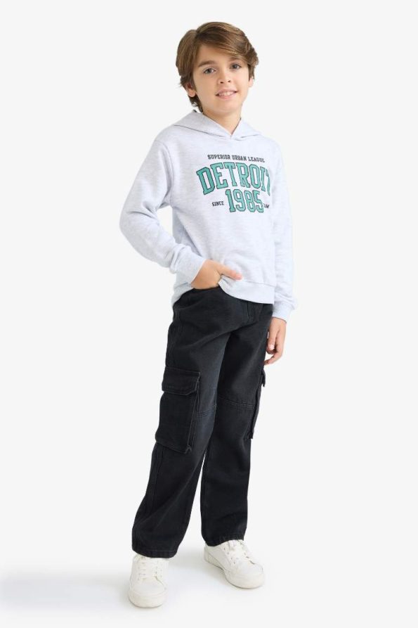 Boys' Hooded Printed Sweatshirt