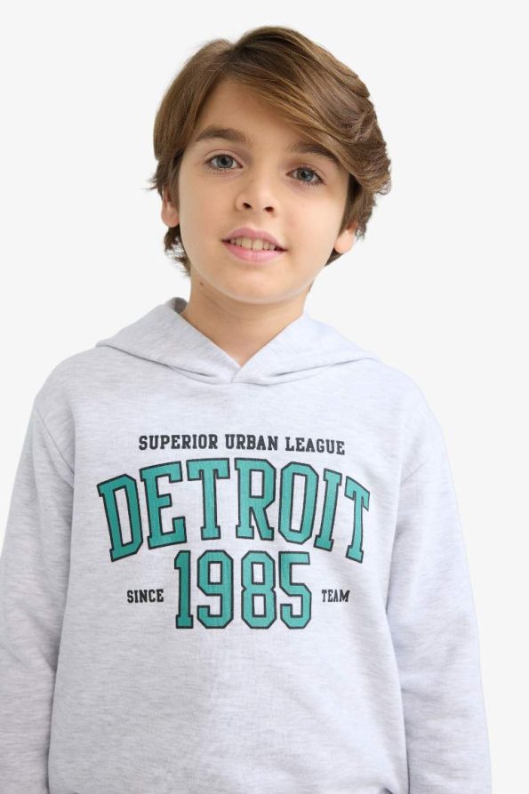 Boys' Hooded Printed Sweatshirt