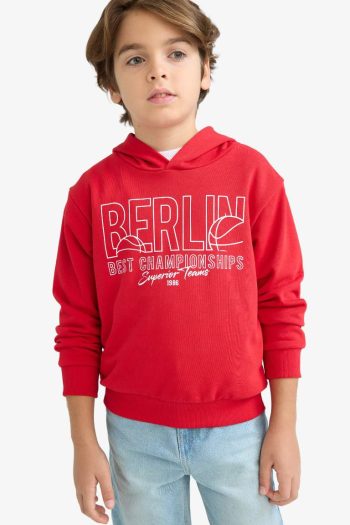 Boys' Printed Hooded Sweatshirt