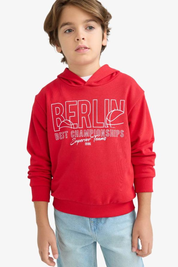 Boys' Printed Hooded Sweatshirt