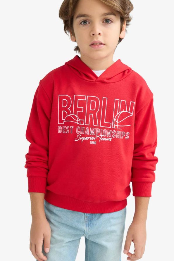 Boys' Printed Hooded Sweatshirt