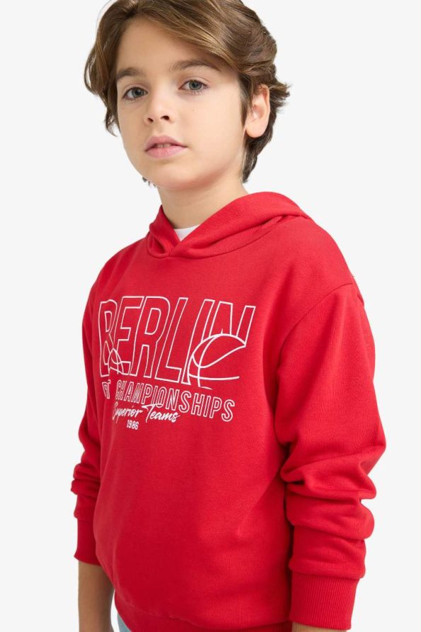 Boys' Printed Hooded Sweatshirt