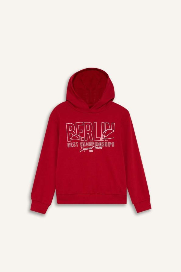 Boys' Printed Hooded Sweatshirt
