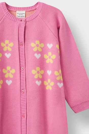 Baby Girl Newborn Floral Long Sleeve Knitted Romper