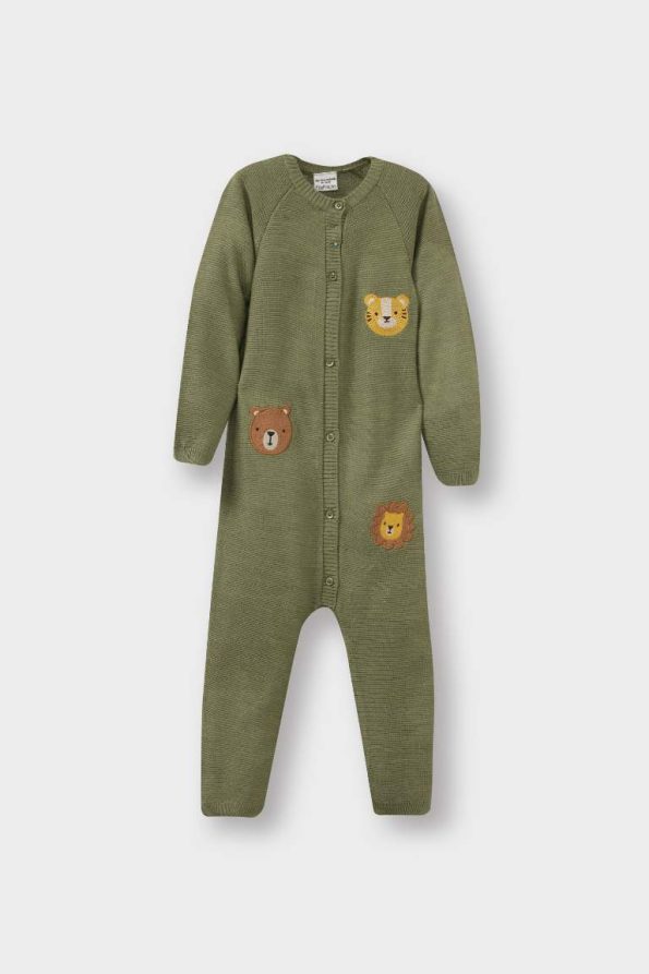 Baby Boys' Newborn Animal Print Knit Romper