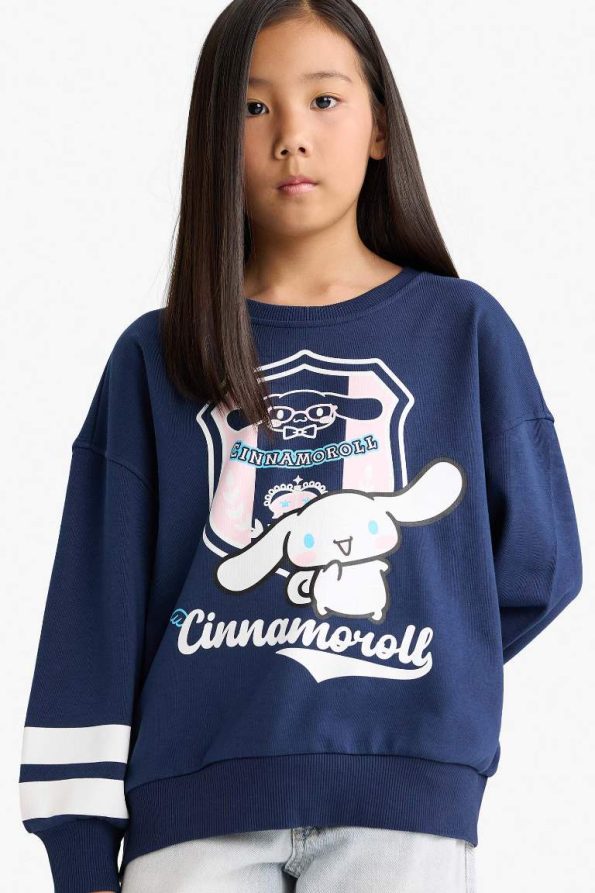 Girls' Hello Kitty Oversized Crew Neck Sweatshirt