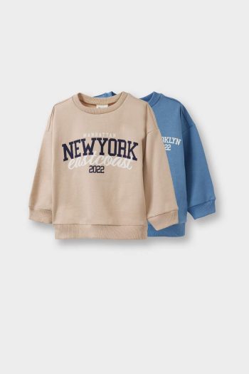 Boys' Printed Crew Neck Soft Fleece Sweatshirt Set