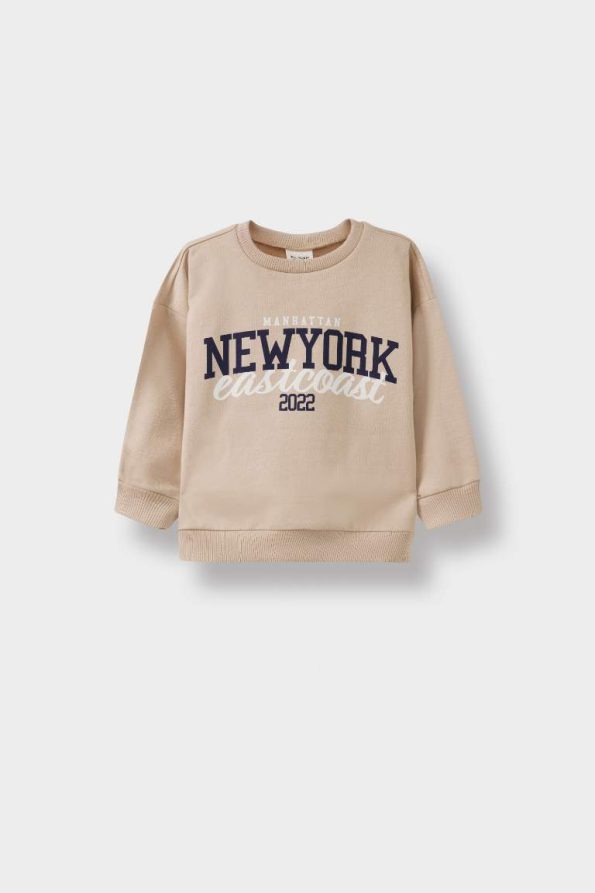 Boys' Printed Crew Neck Soft Fleece Sweatshirt Set