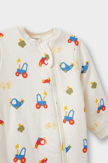 Boys' 1.6 Tog Fleece Printed Cotton Onesie