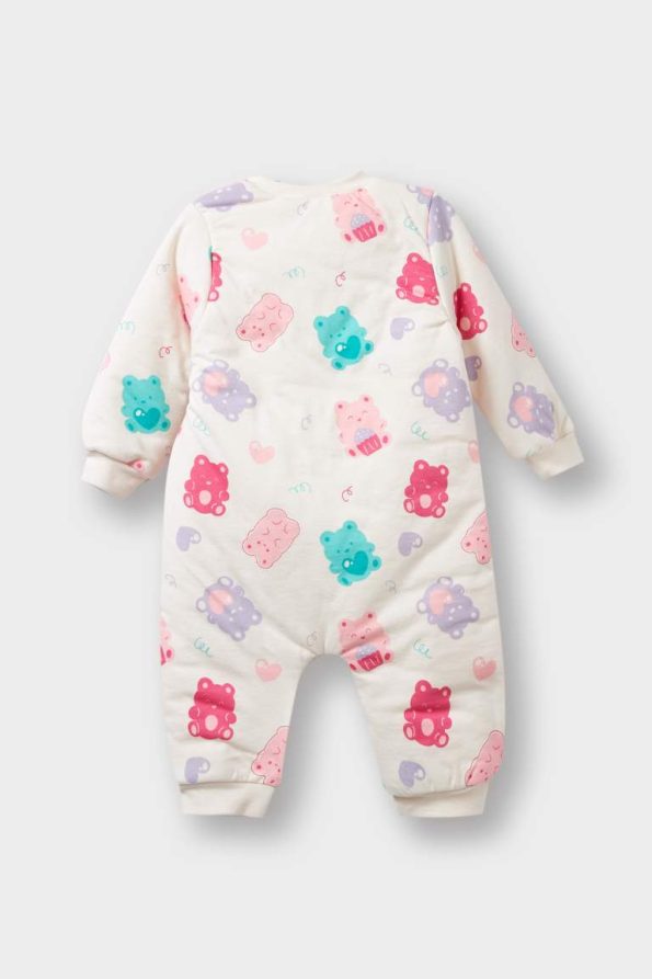 Girls' Baby 1.6 Tog Fleece Printed Long Sleeve Zippered Jumpsuit